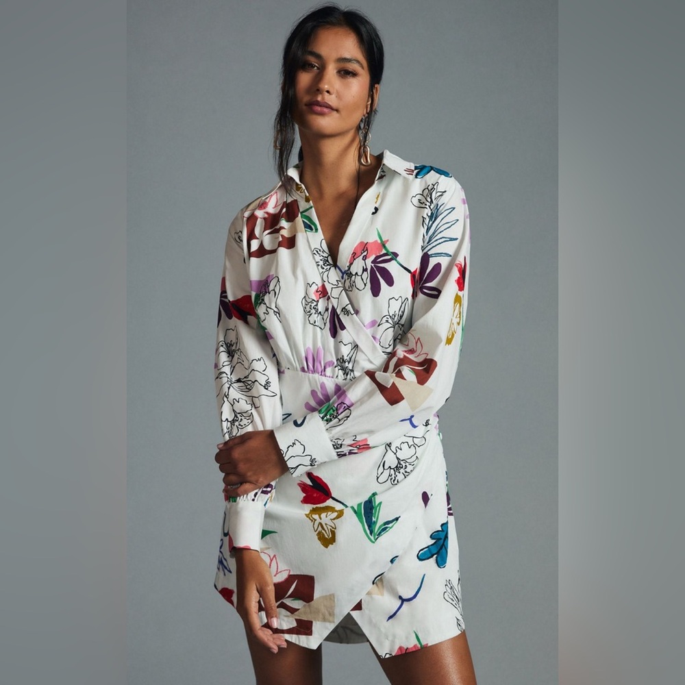 Maeve V-neck floral mini dress
